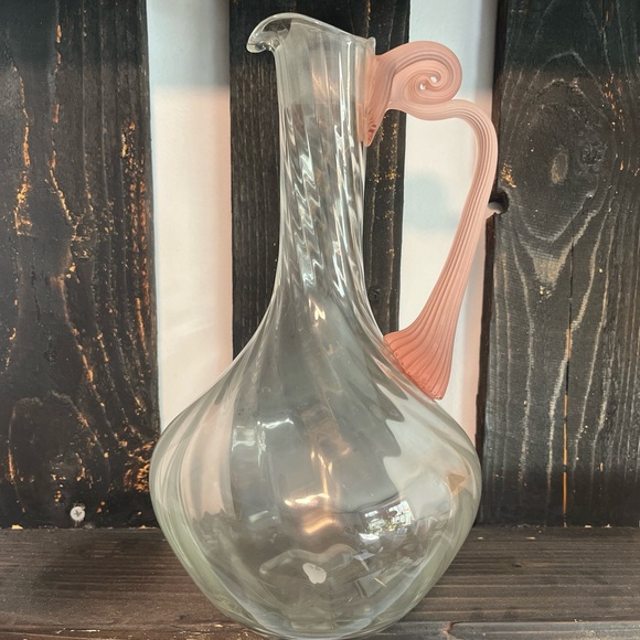 Valerie Frosted Pink & Clear Decanter - Picture 5 of 7